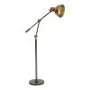 Line Floor Lamp, Black Nickel & Brass Antique