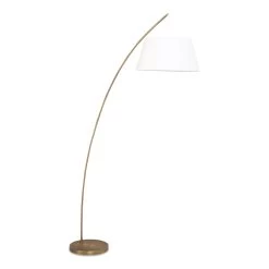 Techno Floor Lamp, Brass & White