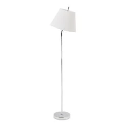 Carrie Floor Lamp, Chrome & White