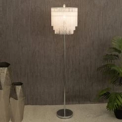 Perth Floor Lamp, Chrome - 33x150 Cm