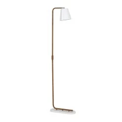 Rav Floor Lamp, White & Wooden Colour - 38x140 Cm