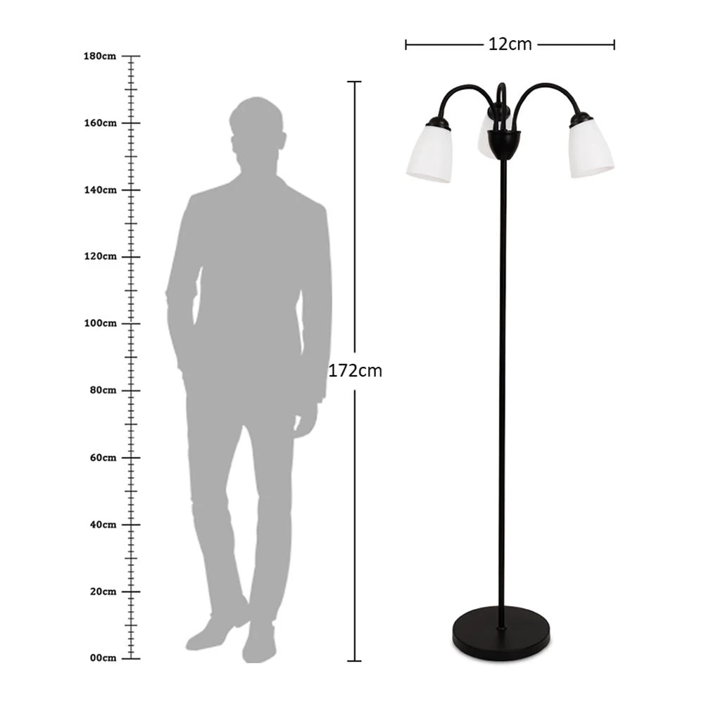 Paulie Floor Lamp, Black & White - 12x172 Cm 4 Paulie Floor Lamp, Black & White - 12x172 Cm - Image 4