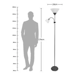 Ronnie Floor Lamp, White & Grey - 24x176 Cm -decoration 5110100400763 4