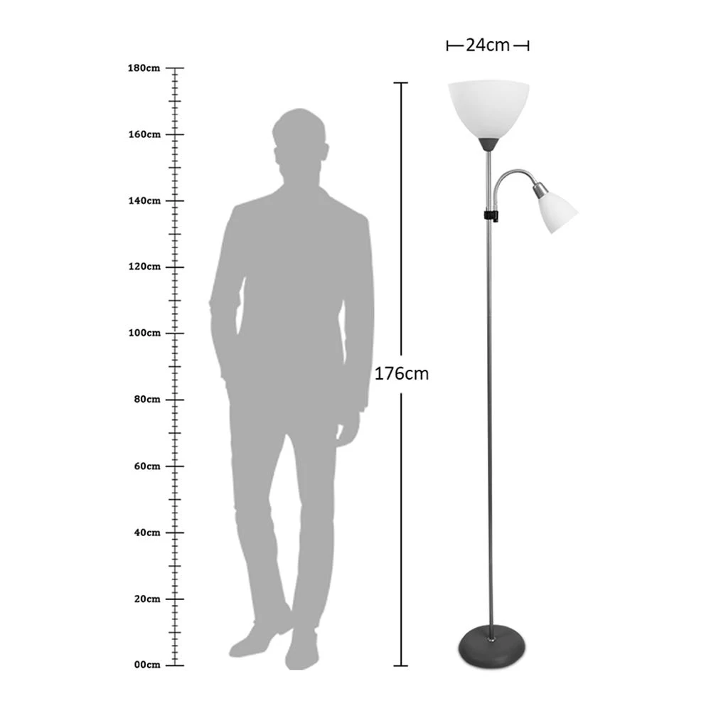 Irene Floor Lamp, White & Grey - 24x176 Cm 5 Irene Floor Lamp, White & Grey - 24x176 Cm - Image 5