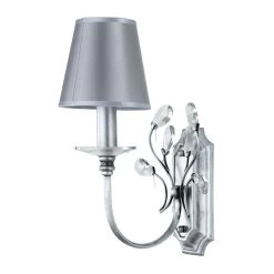 Abbe Wall Lamp, Silver & Clear