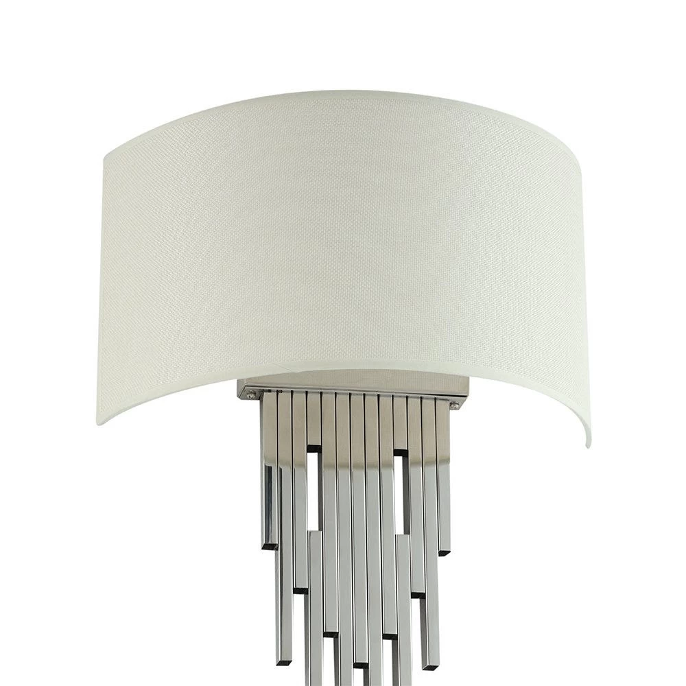 Orsha Wall Lamp With Shade, Chrome & Beige – 35x60 Cms 3 Orsha Wall Lamp With Shade, Chrome & Beige – 35x60 Cms - Image 3