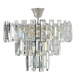 Marlow Crystal Ceiling Lamp, Silver & Clear β 56x48 Cms