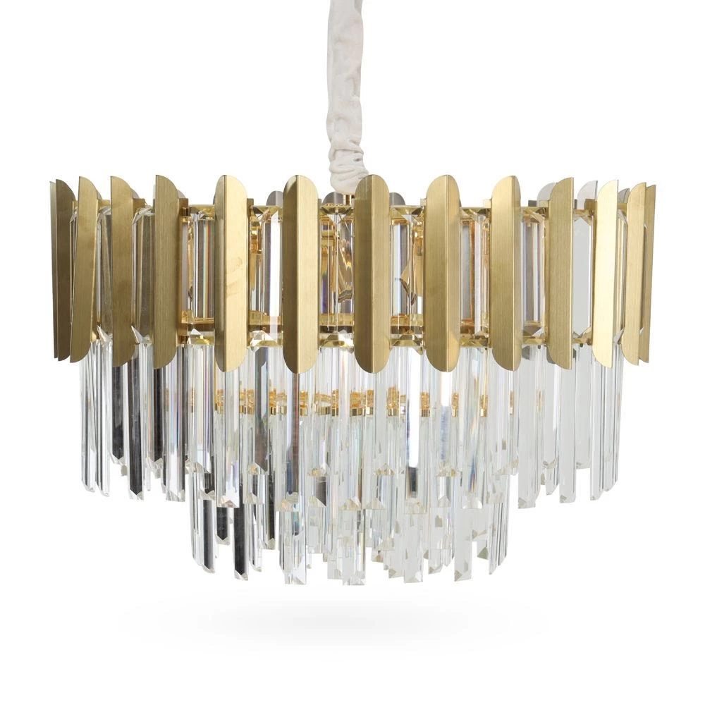 Abba Pendant Lamp, Gold & Clear – 60x80 Cms 2 Abba Pendant Lamp, Gold & Clear – 60x80 Cms - Image 2
