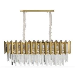 Abba Pendant Lamp, Gold & Clear – 90x80 Cms