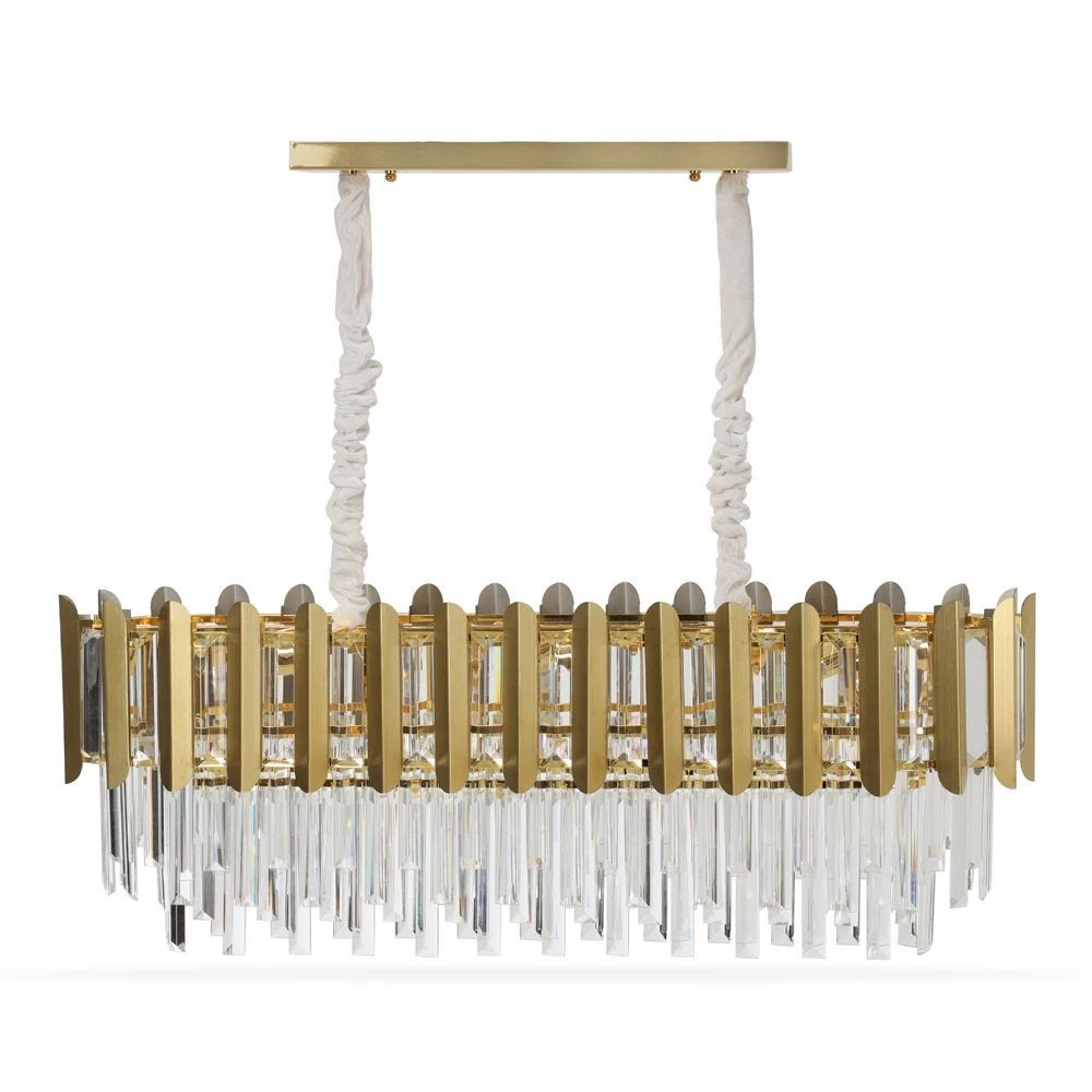 Abba Pendant Lamp, Gold & Clear – 90x80 Cms 1 Abba Pendant Lamp, Gold & Clear – 90x80 Cms