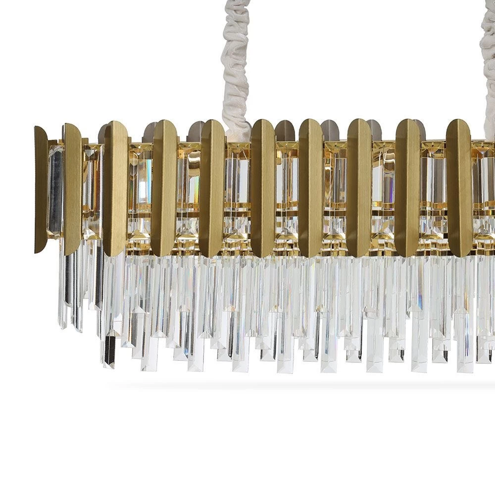 Abba Pendant Lamp, Gold & Clear – 90x80 Cms 2 Abba Pendant Lamp, Gold & Clear – 90x80 Cms - Image 2