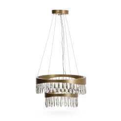 Prince Pendant Lamp, Gold & Clear - 60x100 Cms