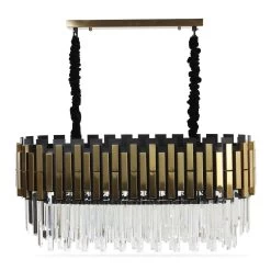 Mukhla Pendant Lamp, Black & Gold - 80x70 Cms