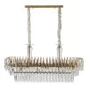 Visha Pendant Lamp, French Gold & Clear - 90x70 Cms