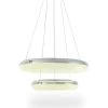 Mia LED Pendant Lamp, Chrome & Matte White – 60x100 Cms