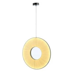 Pauly Pendant Lamp, Chrome & Beige – Small -decoration 5110100802529 3
