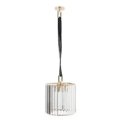 Fauz Pendant Lamp, French Gold & Clear - 30x70 Cms