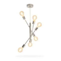 Ceasar Pendant Lamp, Matte Chrome - 33x80 Cms 5 Ceasar Pendant Lamp, Matte Chrome - 33x80 Cms -decoration 5110100802703 3