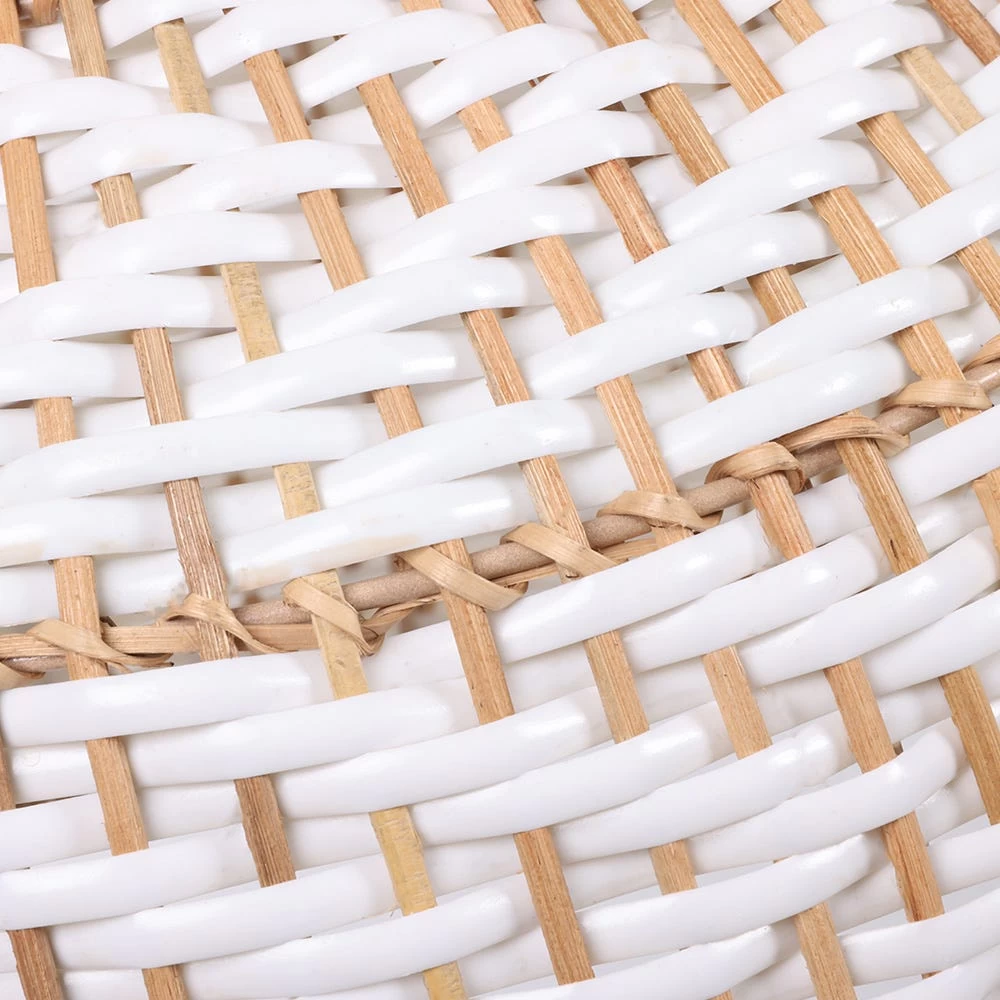 Carson Handcrafted Rattan Lamp Shade, Natural & White 3 Carson Handcrafted Rattan Lamp Shade, Natural & White - Image 3