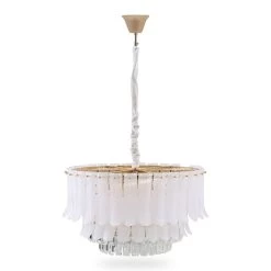 Suho Pendant Lamp, White & French Gold - Small