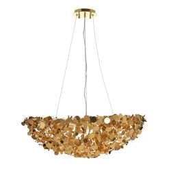 Penny Pendant Lamp, Gold & Clear - 80x35 Cms