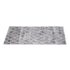 Invista Crisscross Rug, Grey & Cream – Small, 80x150 Cms