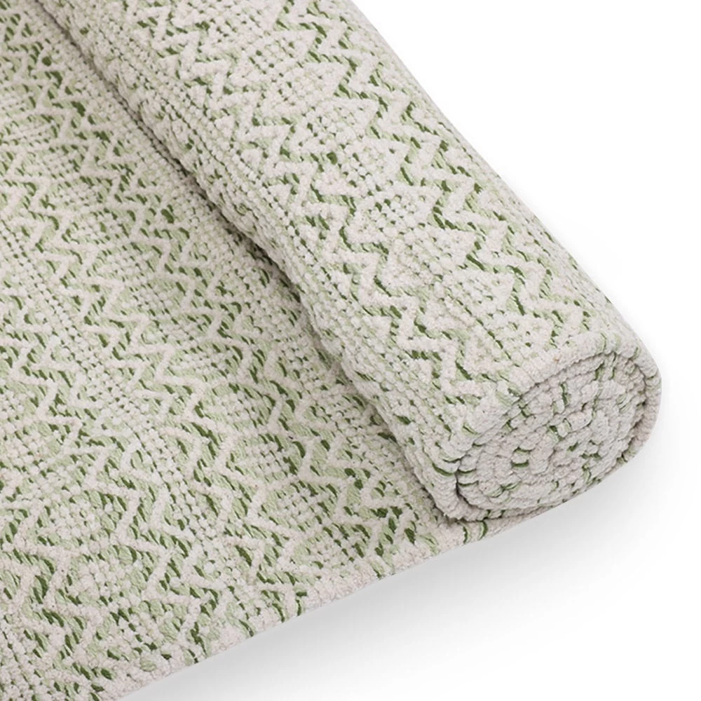Cotton Chenille Rug, Green – 120x170 Cm 3 Cotton Chenille Rug, Green – 120x170 Cm - Image 3