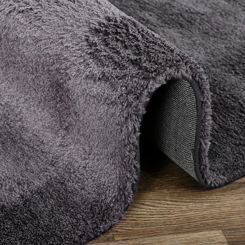 Jushace Shaggy Rug, Dark Grey - 130x160 Cm 3 Jushace Shaggy Rug, Dark Grey - 130x160 Cm - Image 3