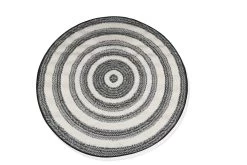 Round Ritual Rug (White And Black, Polypropylene, 160 X 160 Cms)