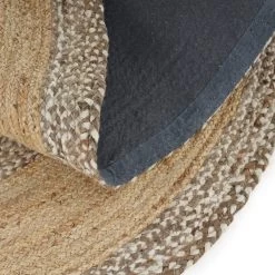 Handwoven Stitched Oval Rug, Natural - 205 Cms -decoration 5110200201529 2