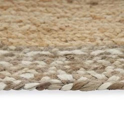 Handwoven Stitched Oval Rug, Natural - 205 Cms -decoration 5110200201529 4