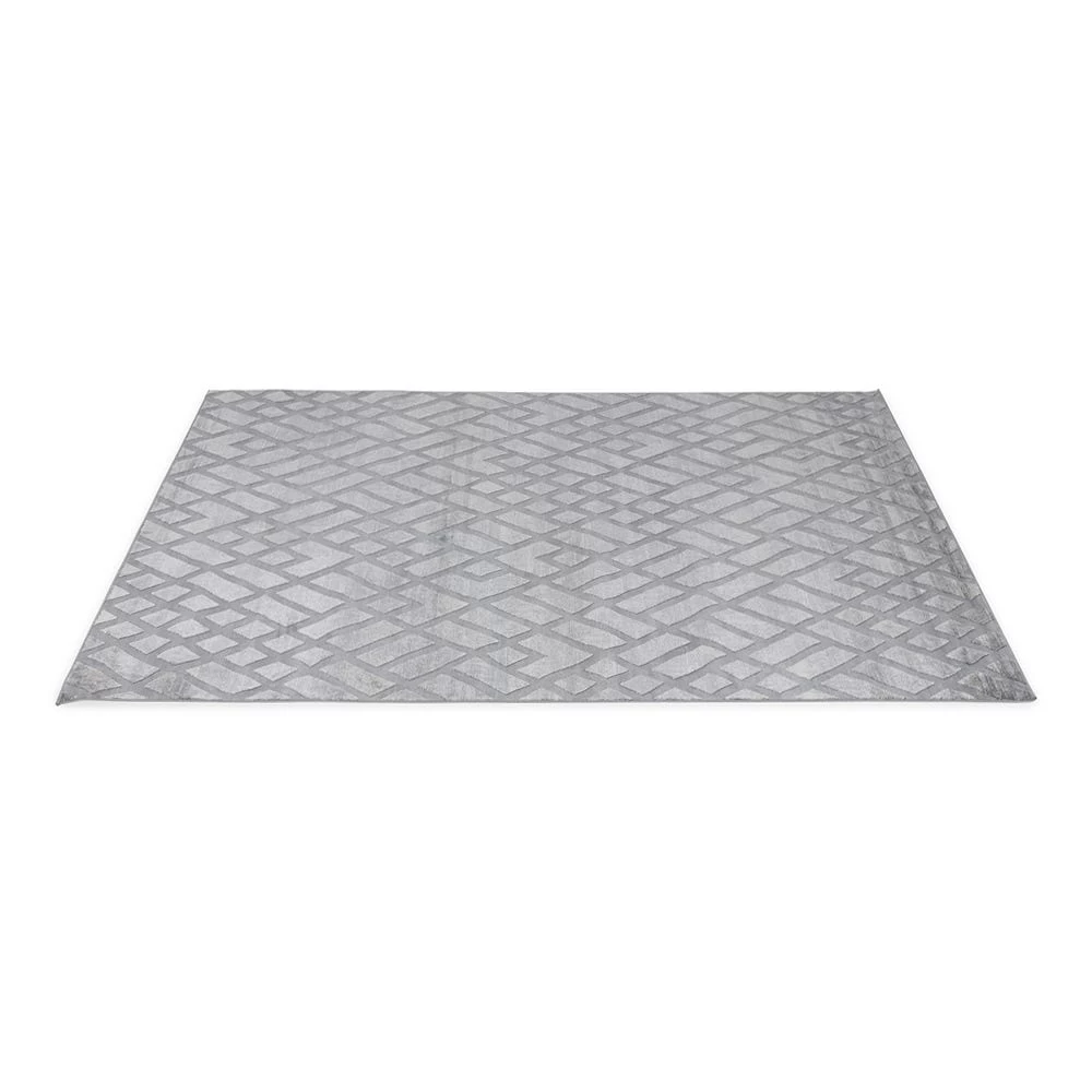 Invista Crisscross Rug, Grey & Cream – Large, 200x290 Cms 3 Invista Crisscross Rug, Grey & Cream – Large, 200x290 Cms - Image 3