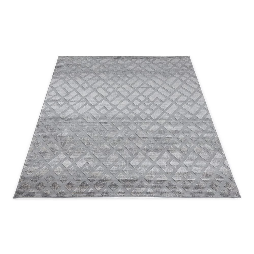 Invista Crisscross Rug, Grey & Cream – Large, 200x290 Cms 4 Invista Crisscross Rug, Grey & Cream – Large, 200x290 Cms - Image 4