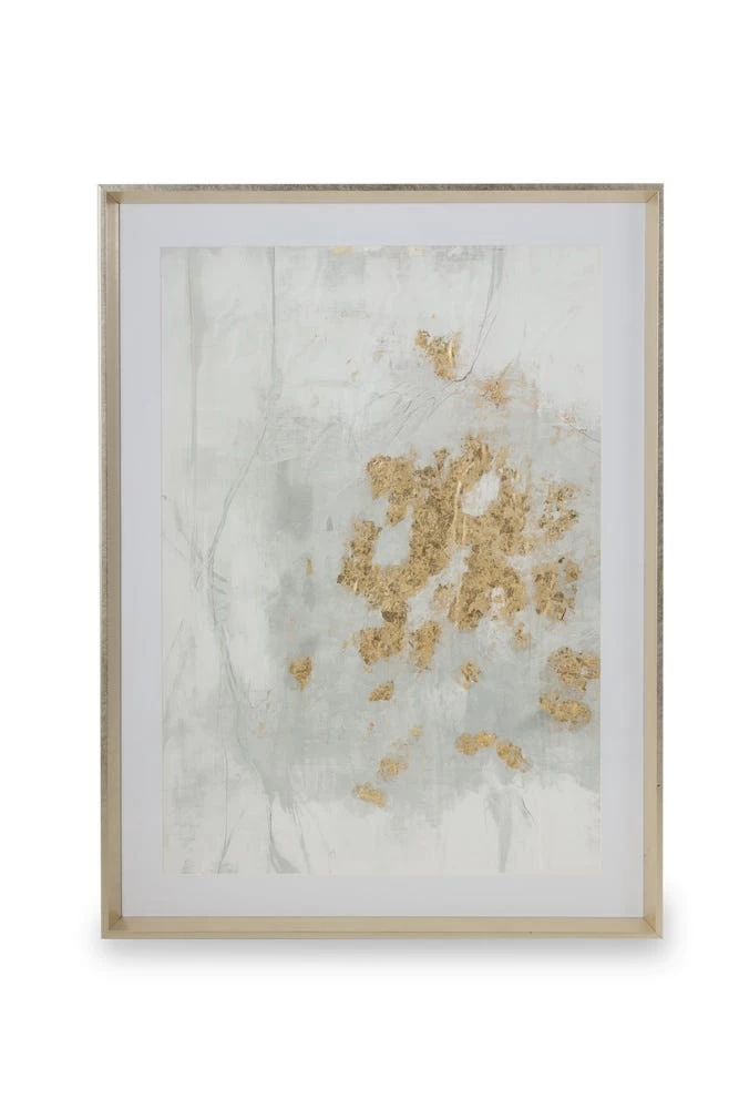 Printed Framed Art With Glass, Innocent Flip (Grey/White/Gold Foil) 2 Printed Framed Art With Glass, Innocent Flip (Grey/White/Gold Foil) - Image 2