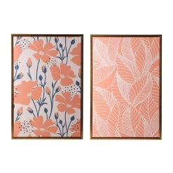 Flora 2-Piece Canvas Framed Art Set, Multicolour – 54x79 Cms