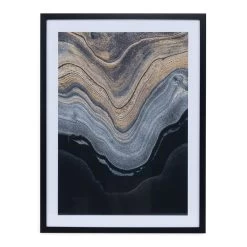 Luna Framed Wall Art, Black & Gold – 61x81 Cm