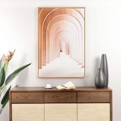 Arch Framed Glass Art, White - 80x120 Cm