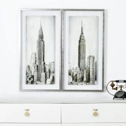 Views Canvas Frame, Gold & Silver - Set Of 2, 53x103 Cm