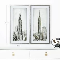 Views Canvas Frame, Gold & Silver - Set Of 2, 53x103 Cm -decoration 5110300103020 3