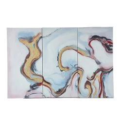 Set Of 3 Pink Colorful Canvas Art, Multicolour - 90x60 Cms