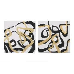 Tripteach Canvas Art, Black & Gold – Set Of 2