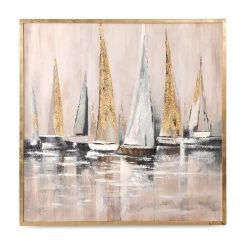 Sailing Framed Wall Art, Multicolour – 127x127 Cm