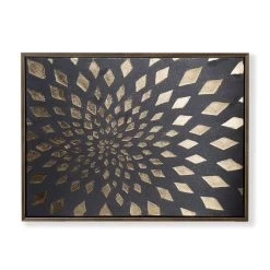 Erst Framed Handpainted Wall Art, Black & Gold – 75x100 Cm