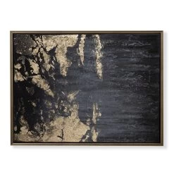 Cloud Framed Handpainted Wall Art, Black & Gold – 75x100 Cm