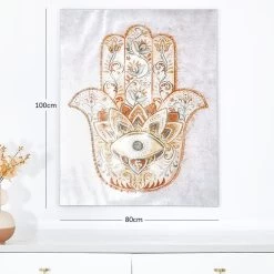 Hamz Unframed Wall Art, Gold & Red - 80x100 Cm -decoration 5110300302416 3