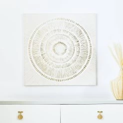Radial Unframed Wall Art, Gold - 80x80 Cm