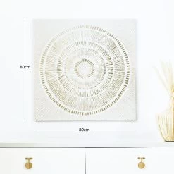 Radial Unframed Wall Art, Gold - 80x80 Cm -decoration 5110300302478 3