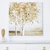 Just Unframed Wall Art, Gold & White - 80x80 Cm