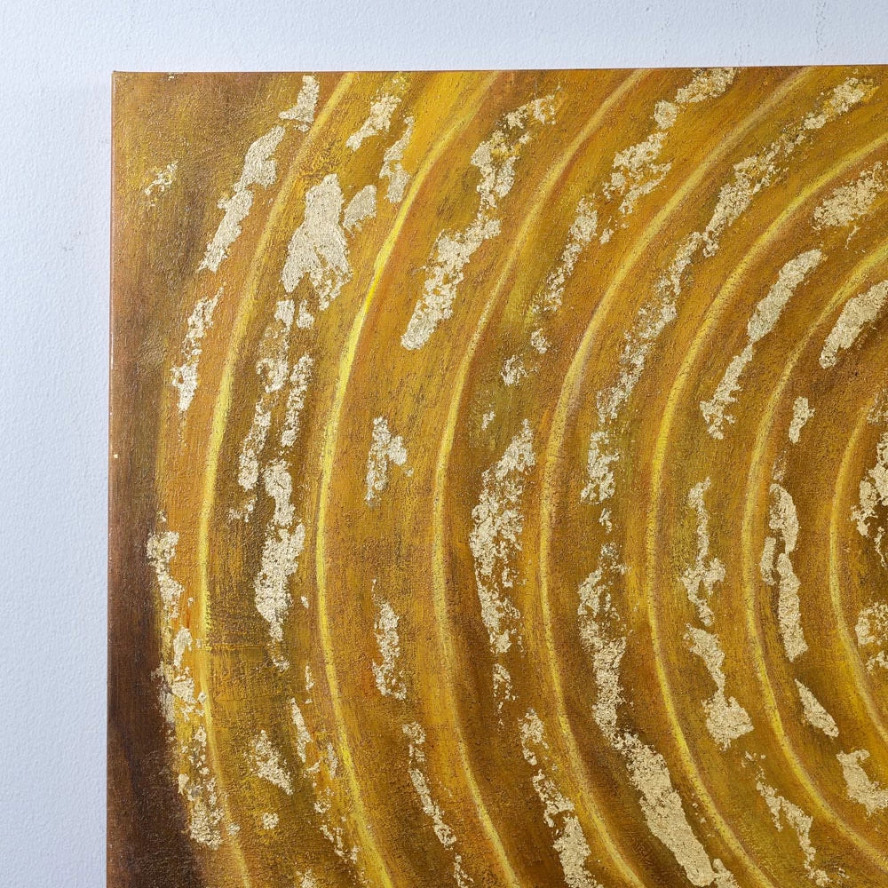 Loop Unframed Wall Art, Gold & Black - 150x75 Cm 2 Loop Unframed Wall Art, Gold & Black - 150x75 Cm - Image 2