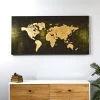 World Unframed Wall Art, Gold & Black - 150x75 Cm